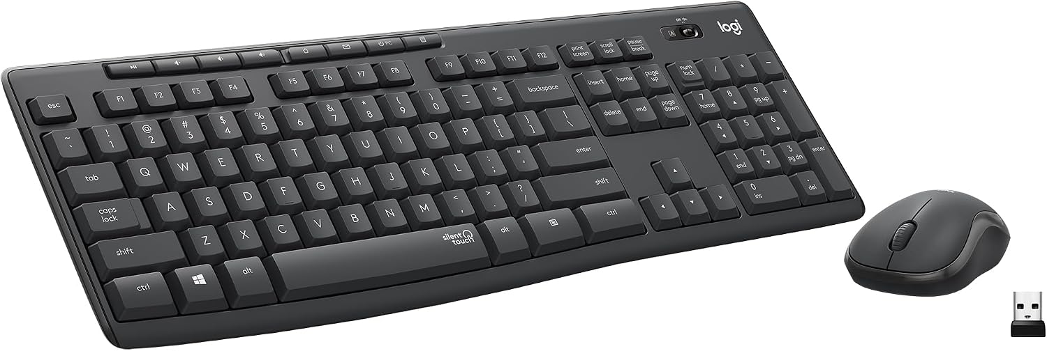 Logitech MK295 静音无线键鼠套装:减少 90% 以上操作噪音,保留全尺寸键盘