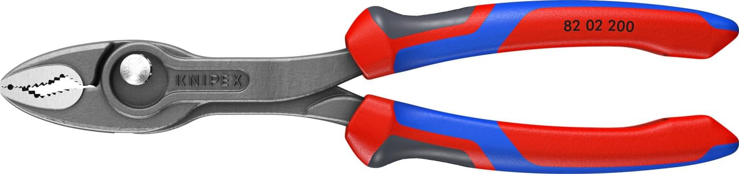完整展示红蓝舒适握柄的 KNIPEX TwinGrip 82 02 200 钳子。