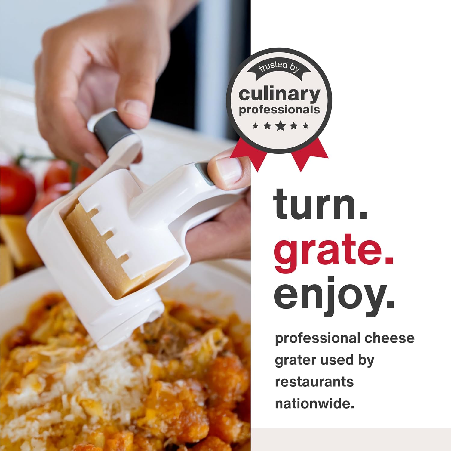 Second current Amazon view of the white Zyliss E900020U rotary cheese grater