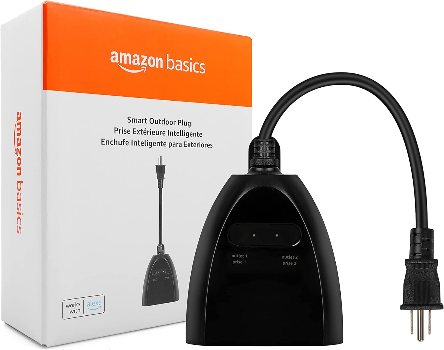 Amazon Basics Outdoor Smart Plug: Control Two Outlets Separately with Alexa