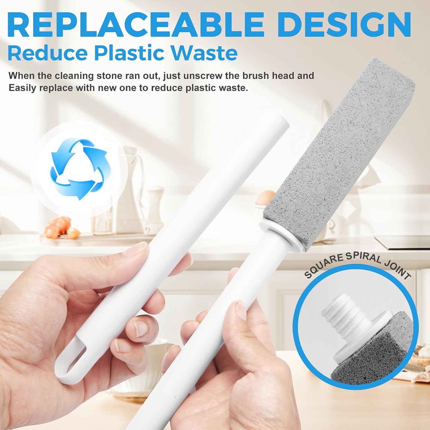 Seller composite showing the threaded replaceable pumice head and handle