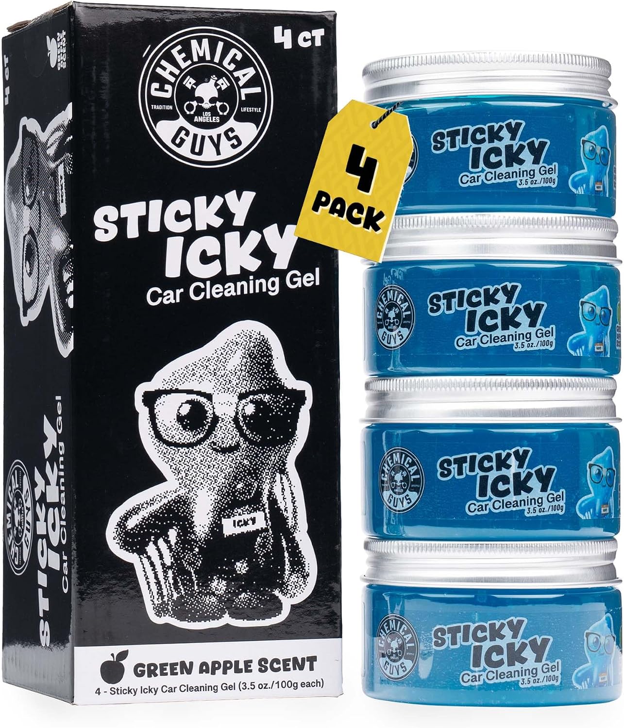 Chemical Guys Sticky Icky Gel 4-Pack: Lift Crevice Dust