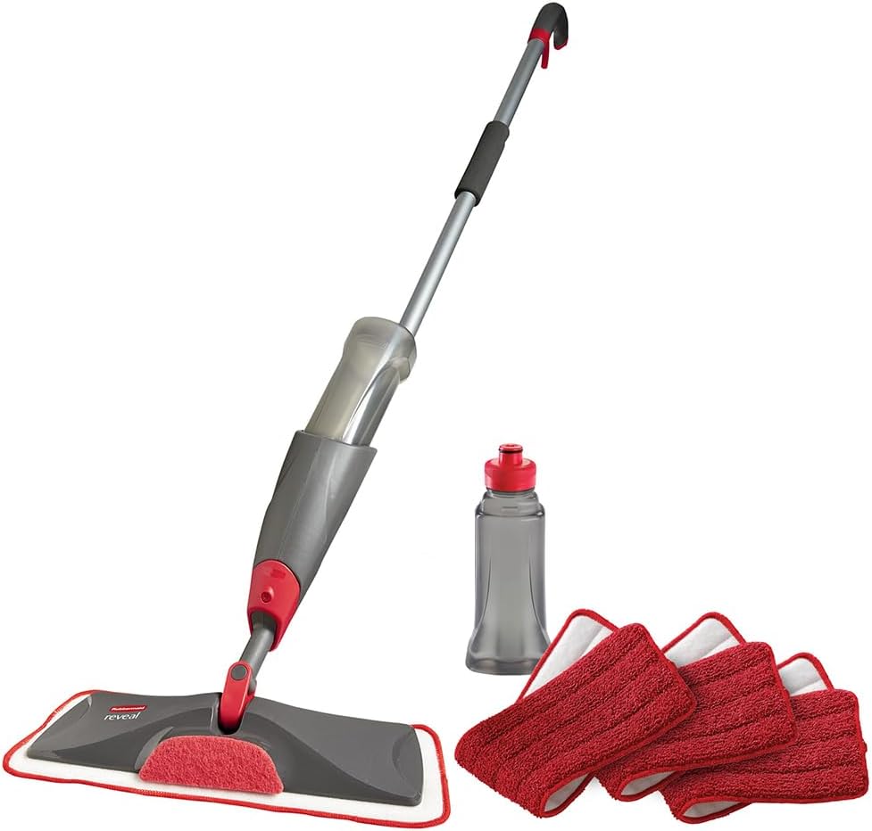 Rubbermaid Reveal Spray Mop: Refillable Bottle and Reusable Pads