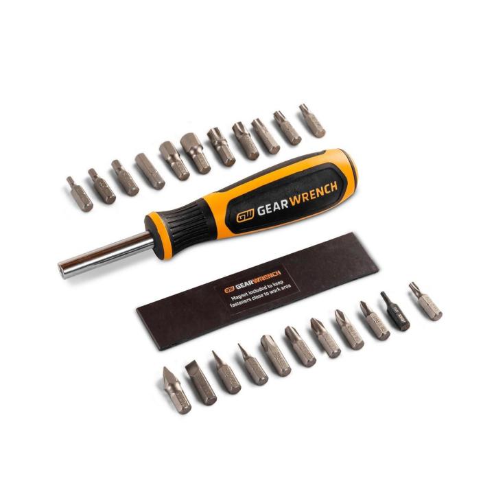 GEARWRENCH GWMBS39XPS clear-top case with sockets, bits and accessories in foam