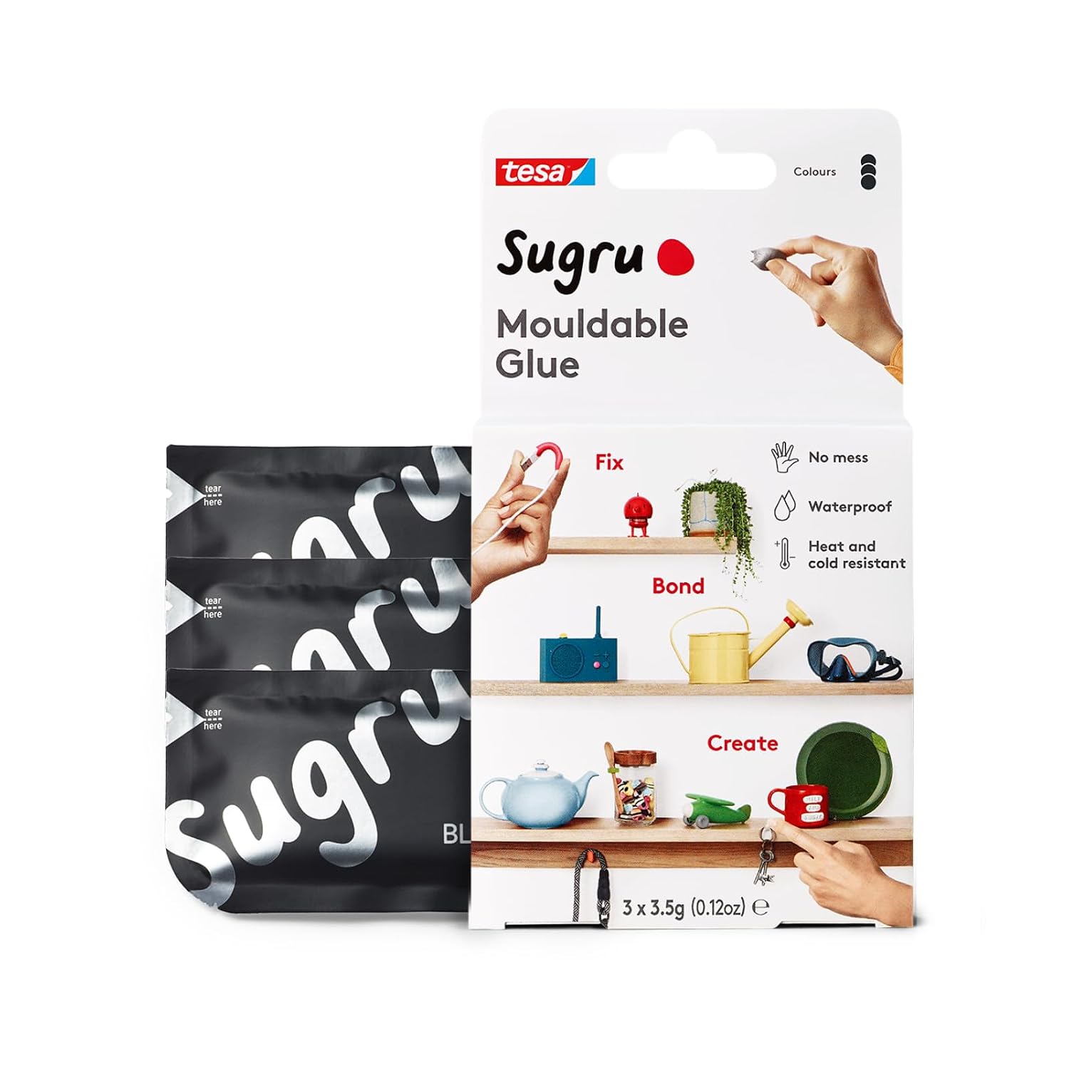 Sugru by tesa black three-pack selected on Amazon B089WHGQDP