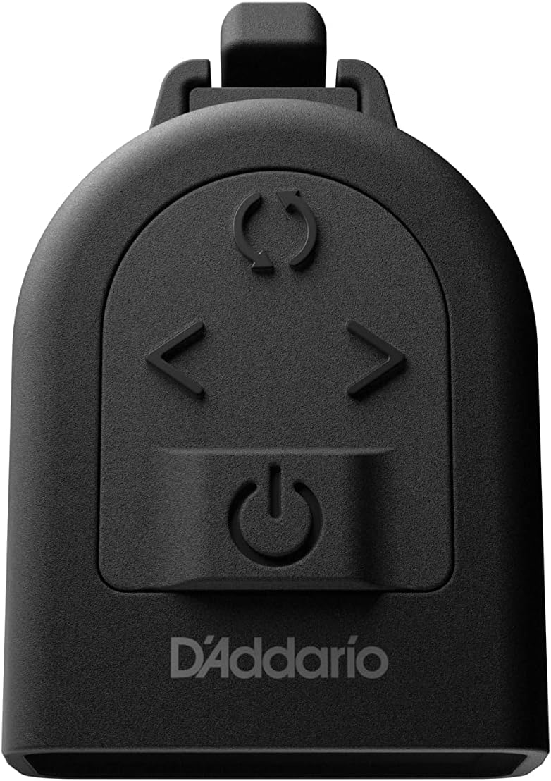 Top controls of current D'Addario Micro tuner with orientation, cursor and power buttons
