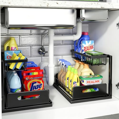 REALINN Under Sink Organizer: Pull Deep Cabinet Storage Within Reach