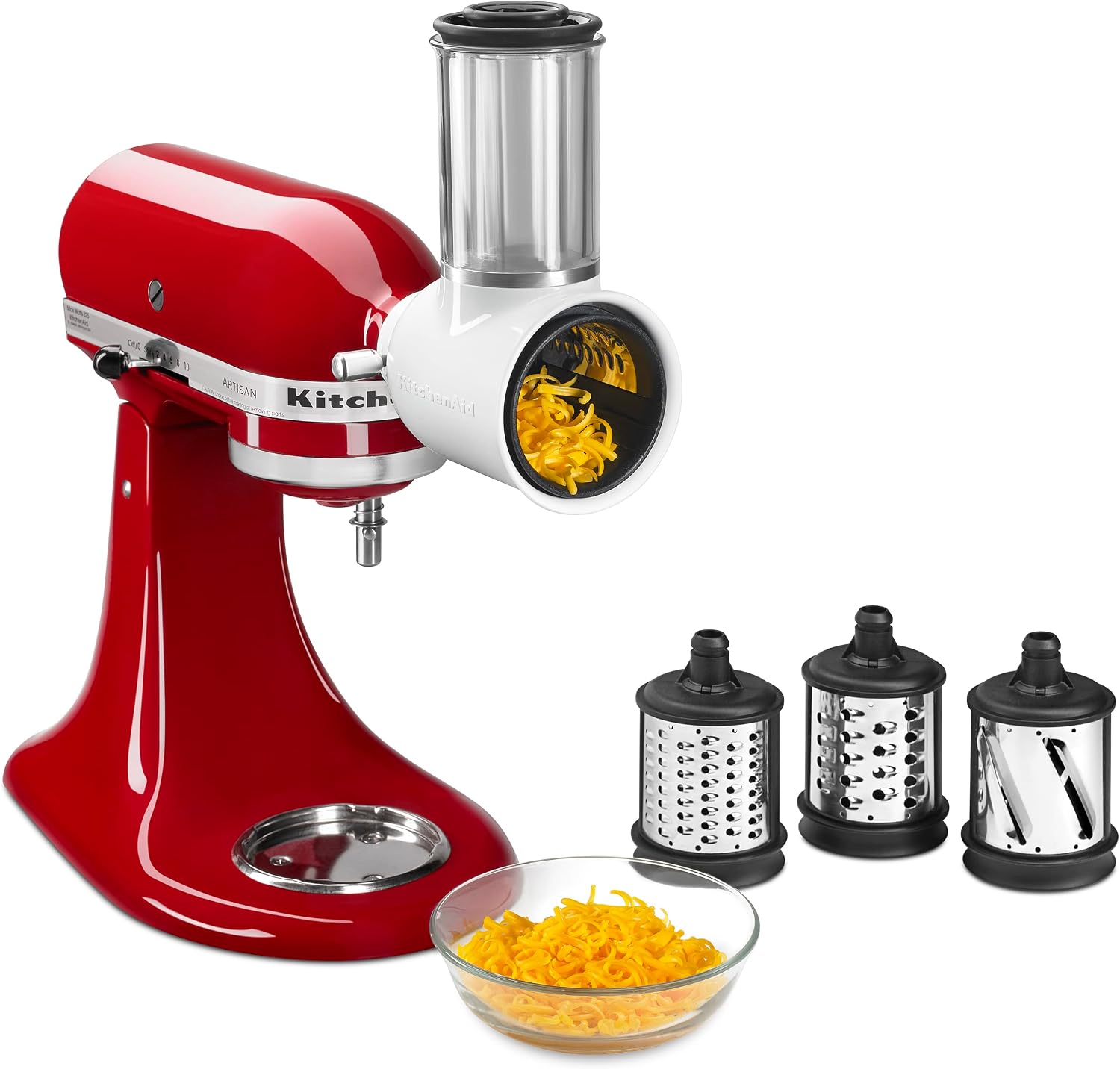 KitchenAid KSMVSA 切片刨丝配件：三款刀筒备料