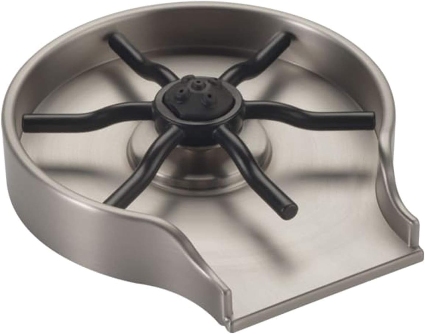 Delta GR150-SP glass rinser in SpotShield Stainless with black actuator arms