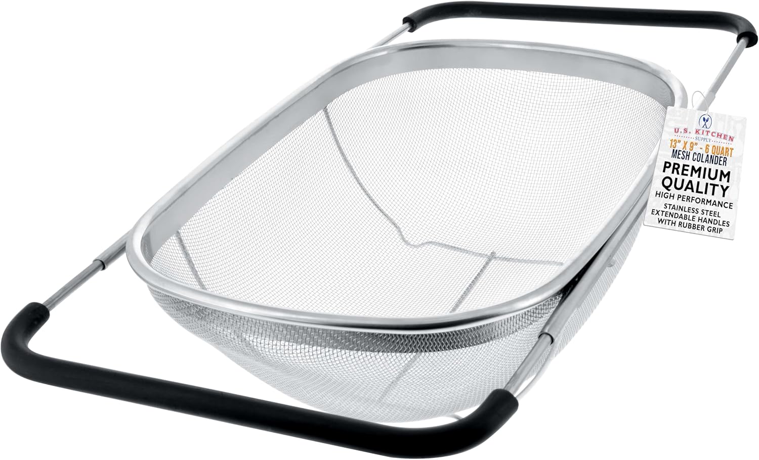 U.S. Kitchen Supply SS-B175 Colander: Over-Sink Support