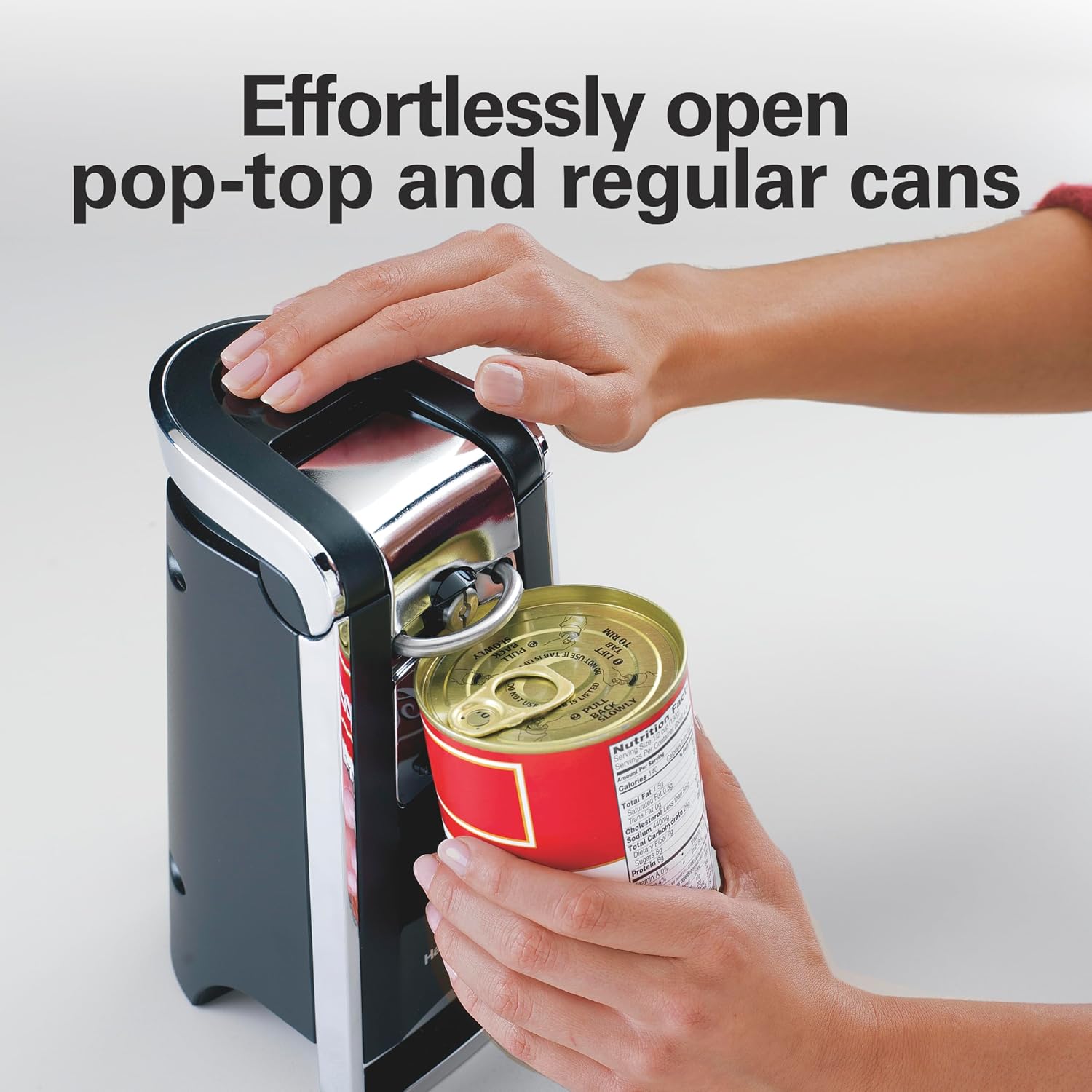 Hamilton Beach supplier image showing can positioning and top-lever operation