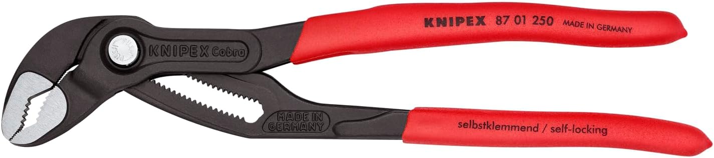 KNIPEX 87 01 250 Cobra：管件与螺母夹持，精细调节值在哪