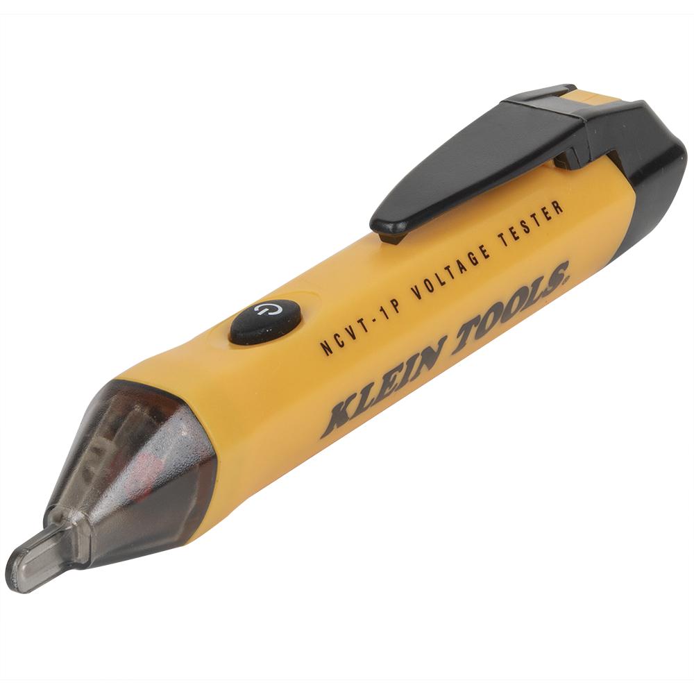 Official cutout view of the Klein Tools NCVT1P showing the tip, button, body and clip.