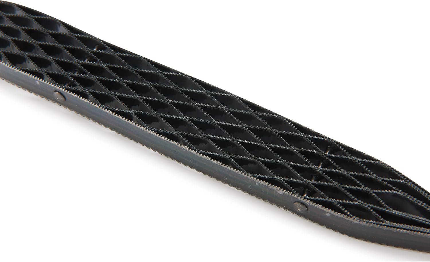 Close-up of the finer teeth and open spaces between Shinto saw-rasp blades.