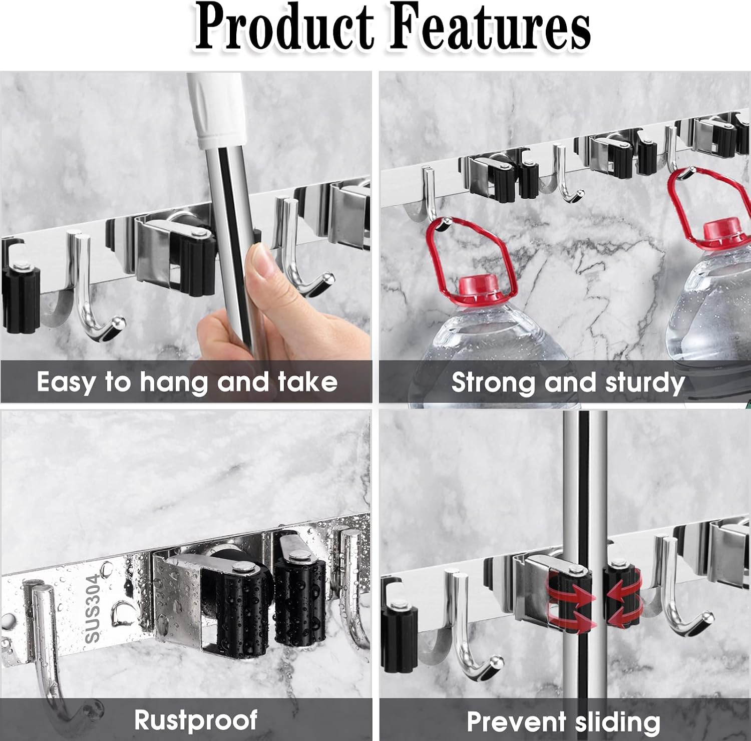 AceMining seller illustration with close views of the padded grips hooks and wall rail