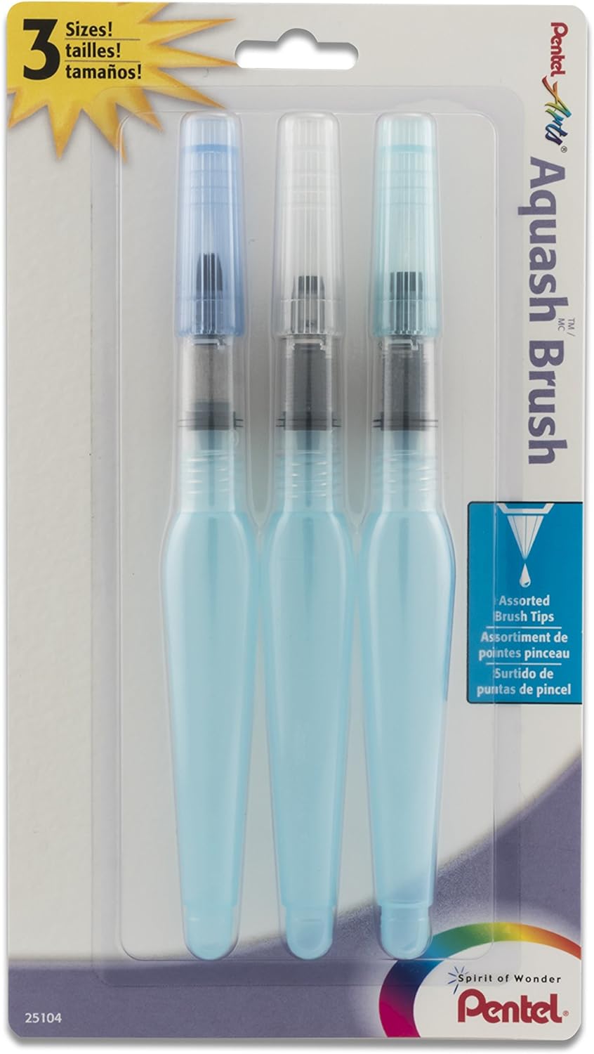 Pentel Aquash Water Brushes: Three Tip Sizes for a Small Paint Kit