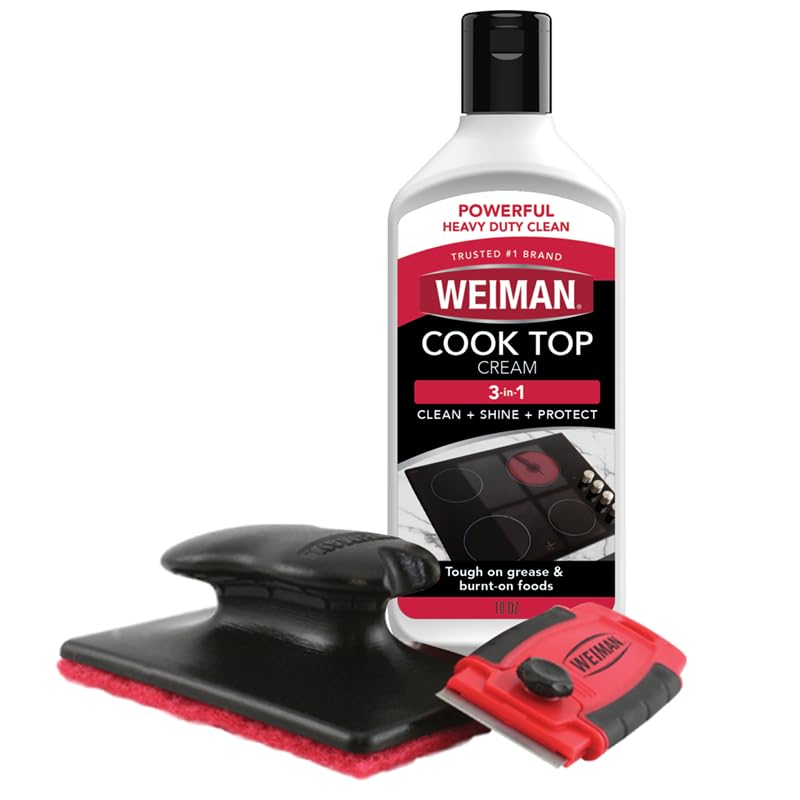 Weiman 608ZBP Cooktop Cleaner Kit: Scrub & Scrape