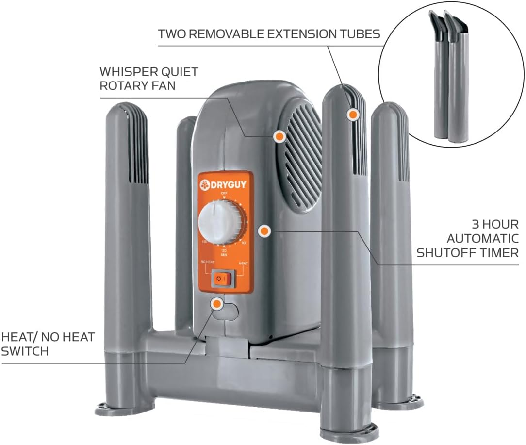 Front view of the DryGuy Force Dry DX showing its four airflow ports and controls