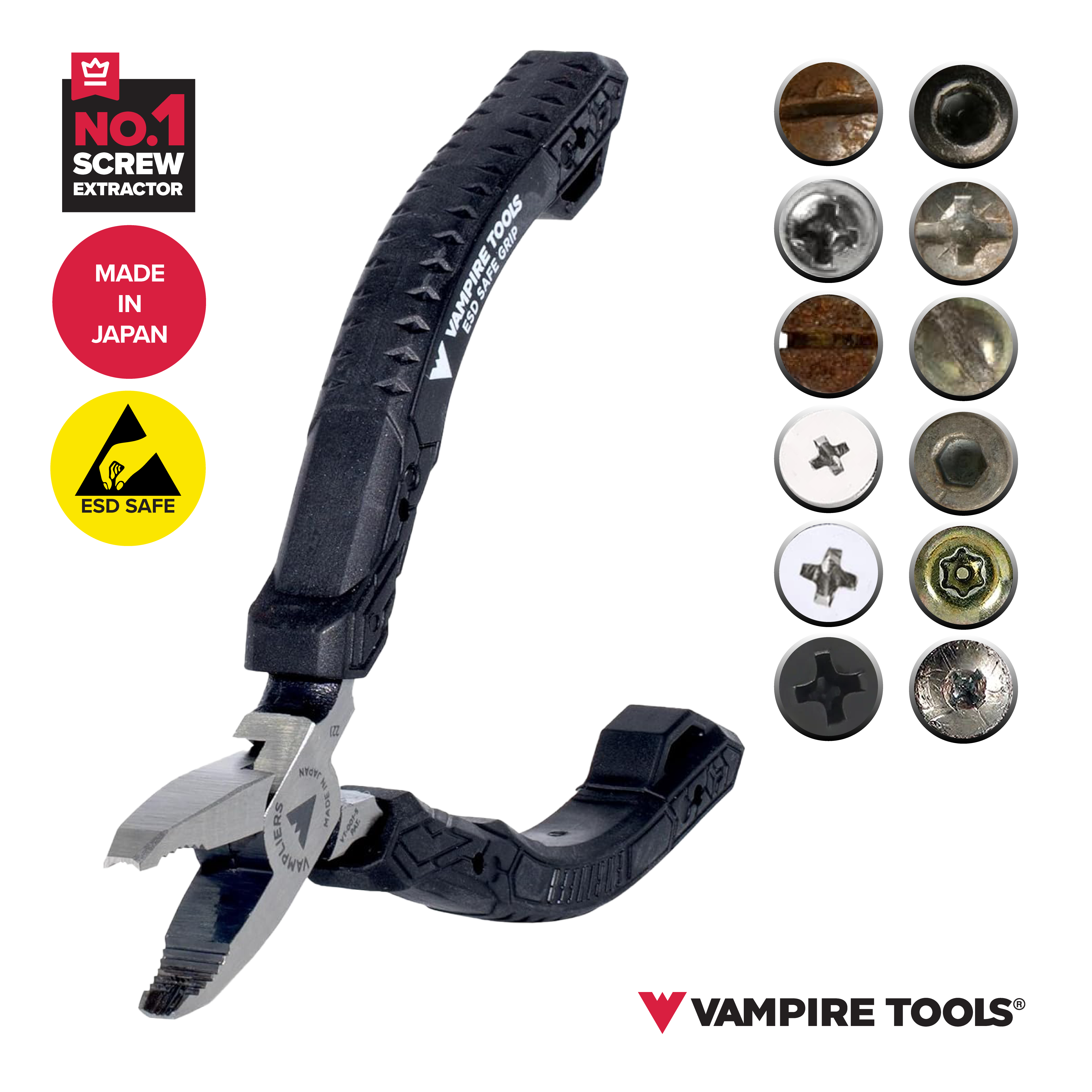 Vampliers VT-001-5 Mini Screw Extractor Pliers: Front Grip for Damaged 2–3.5 mm Screw Heads