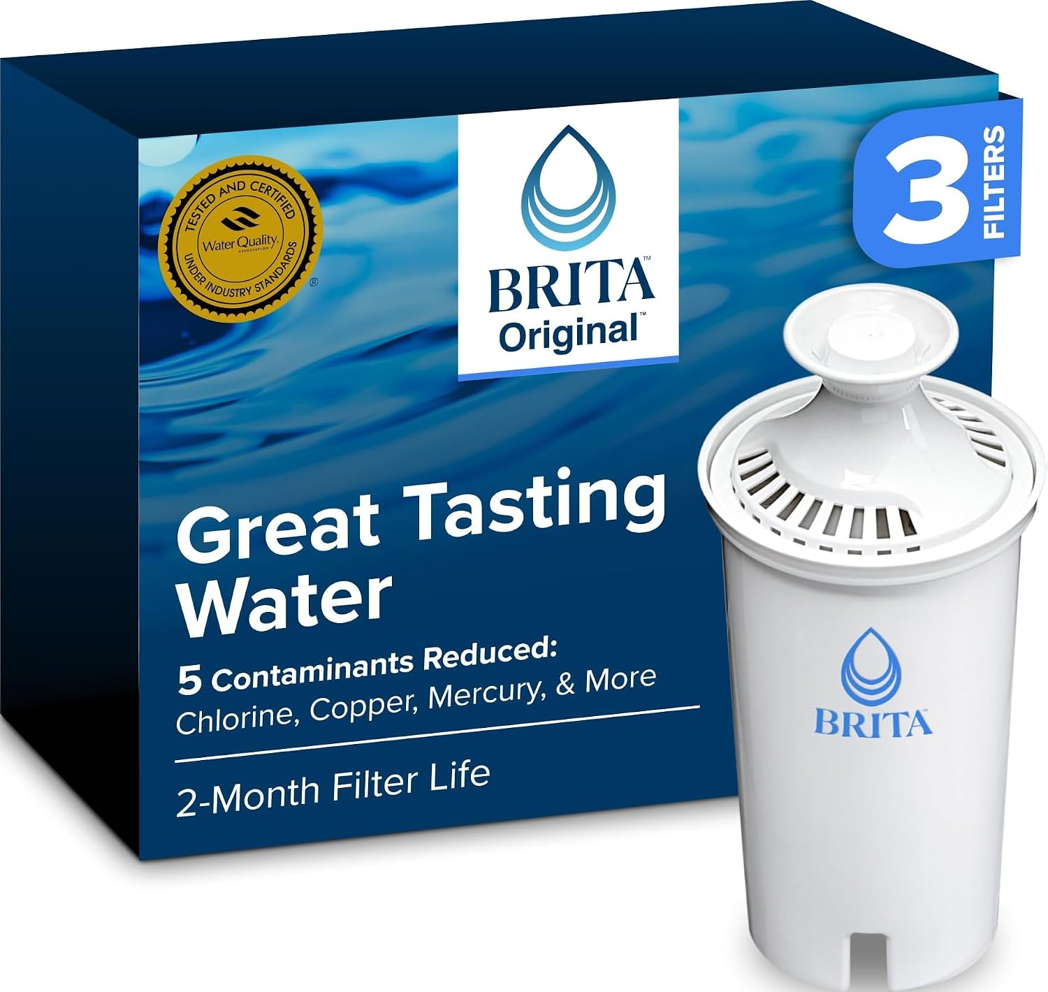 Brita Original 标准款净水壶替换滤芯三只装，型号 35503
