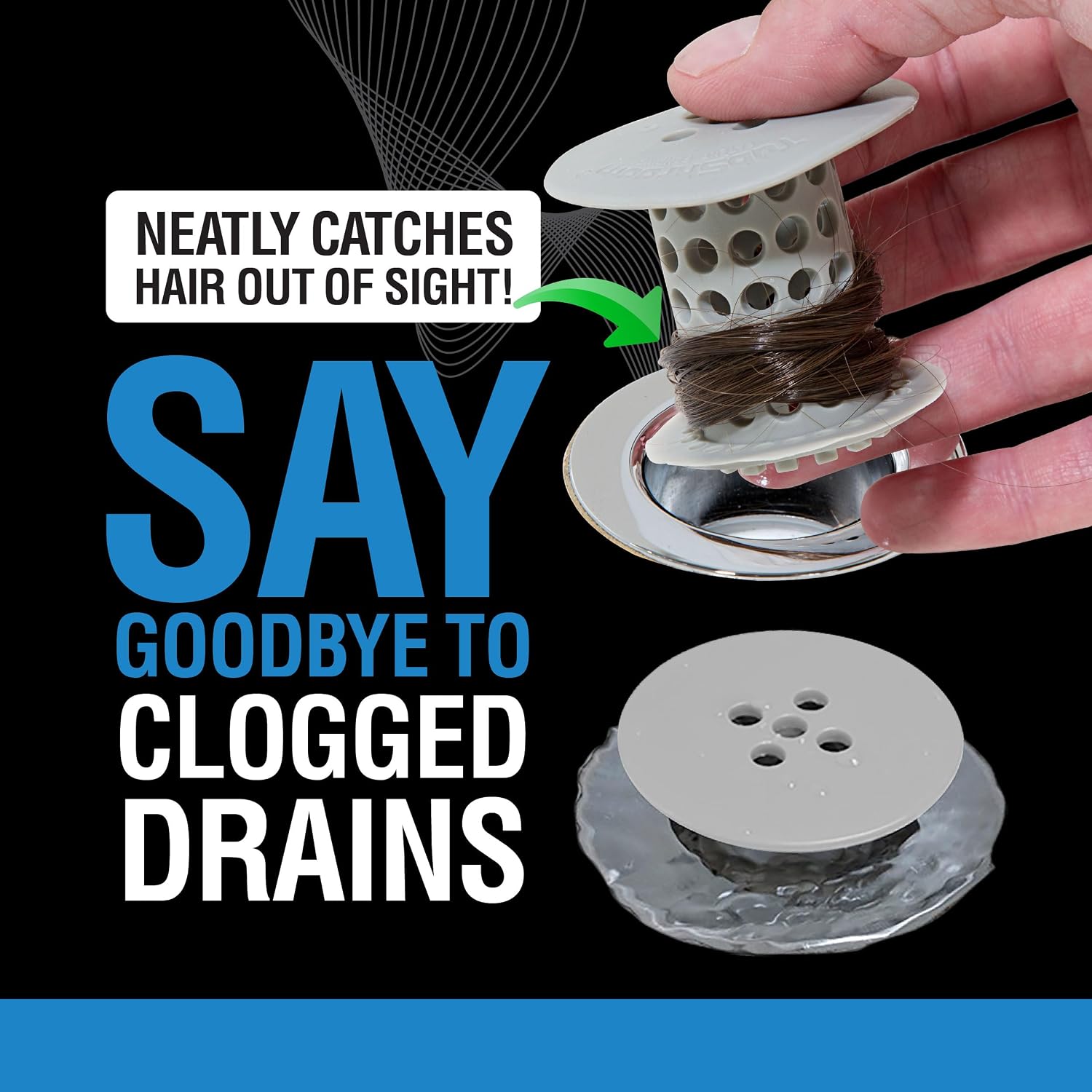 Amazon gallery detail for the gray TubShroom in-drain bathtub hair catcher