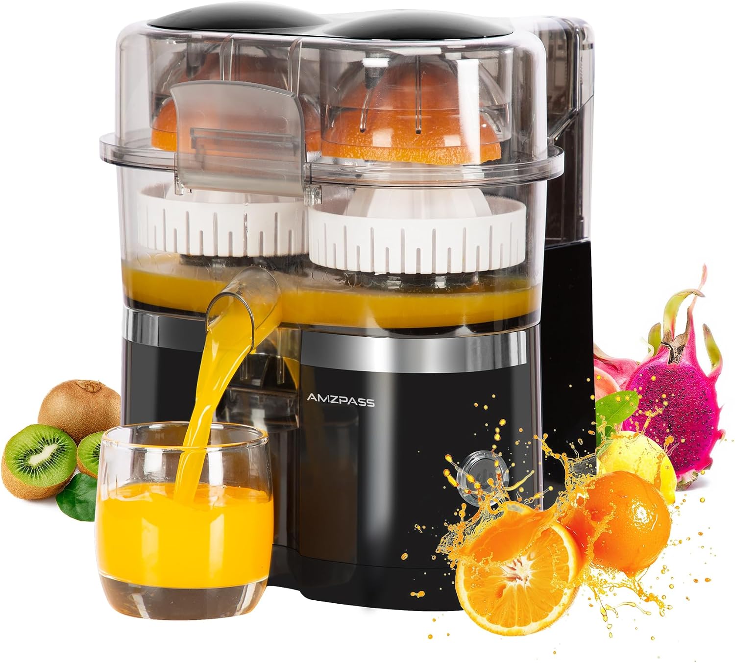 Amzpass FE003B Citrus Juicer: Press Two Halves