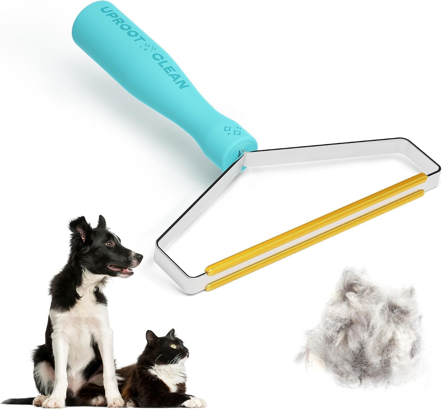 Uproot Clean Uproot Cleaner Pro / Pro 1-count reusable pet hair removal tool / turquoise handle / B09LNX88YK