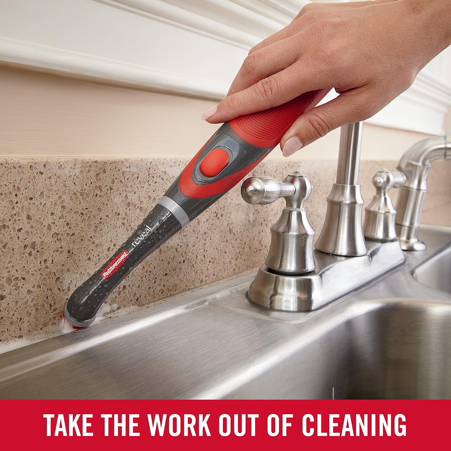 Rubbermaid Reveal 1839685 detail view showing the compact powered cleaning head