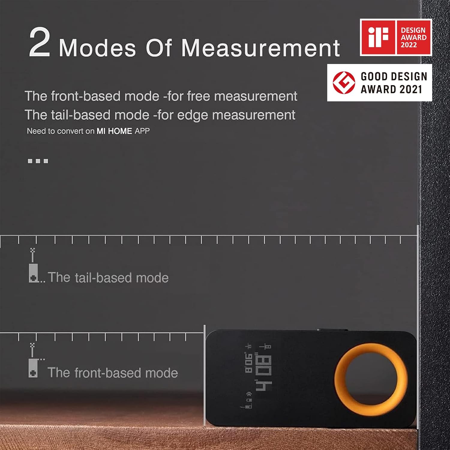 HOTO selected-product gallery diagram showing two measurement reference modes
