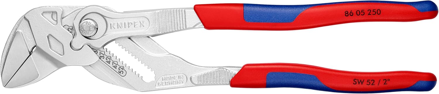 KNIPEX 86 05 250 Pliers Wrench Holds Finished Fittings With Smooth Parallel Jaws