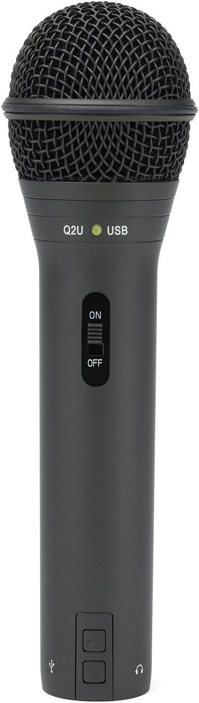 Black Samson Q2U front with ON/OFF switch and headphone volume buttons below