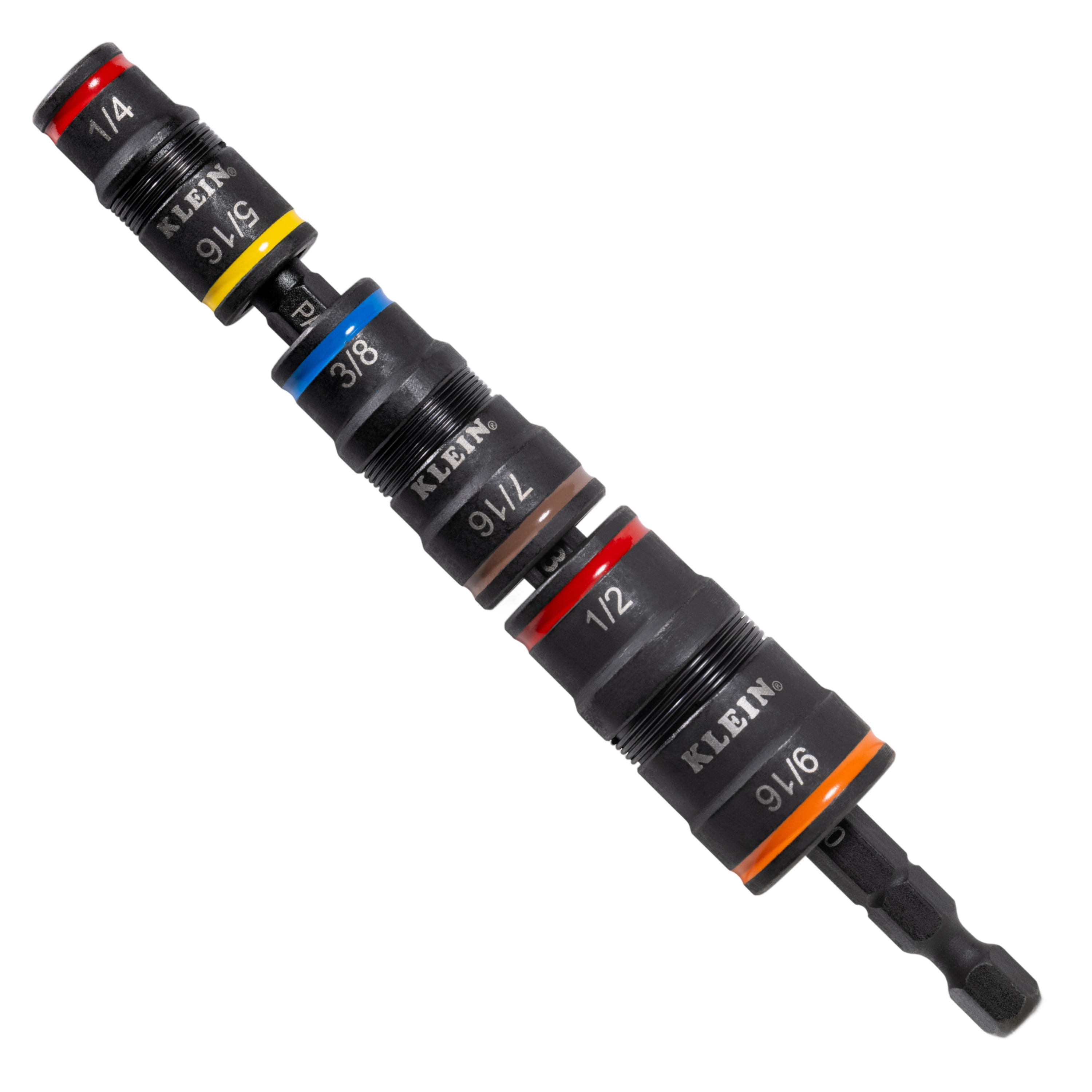 Klein Tools 32933 冲击翻转套筒：一根 5 英寸杆身覆盖 6 种 SAE 规格