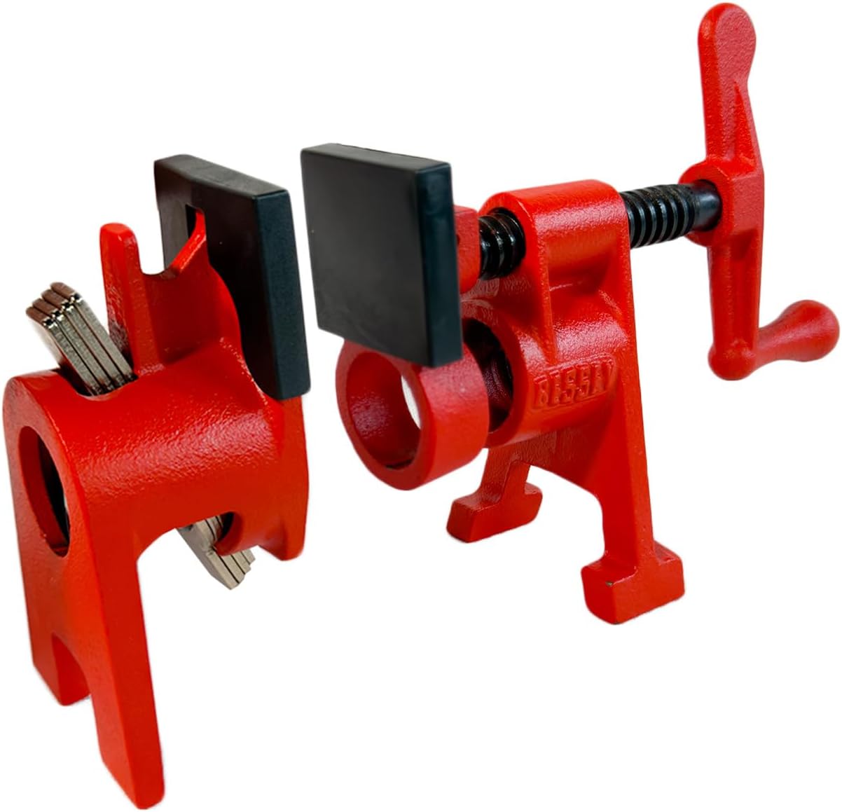 BESSEY BPC-H34 管夹夹头与尾座，配黑色钳口护垫