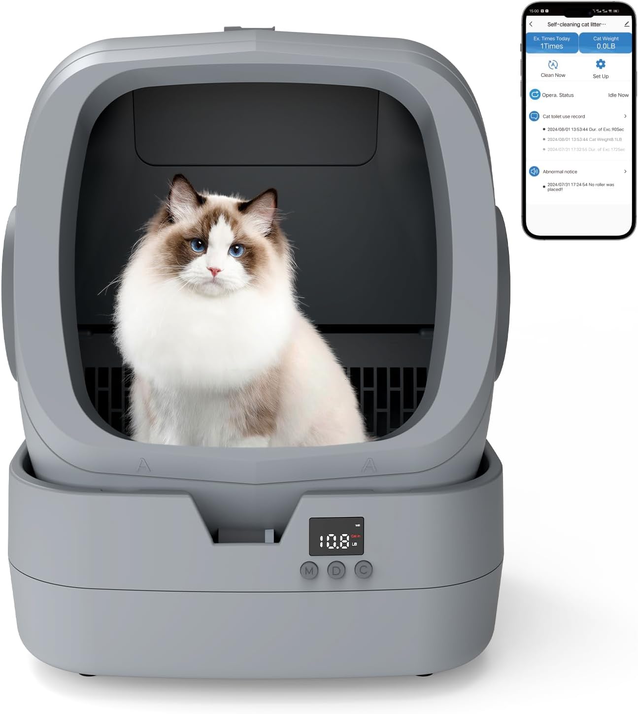 UPFAS CAST-500C Self-Cleaning Litter Box: App Records