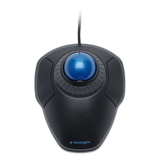 Kensington Orbit K72337US wired trackball with blue ball and scroll ring