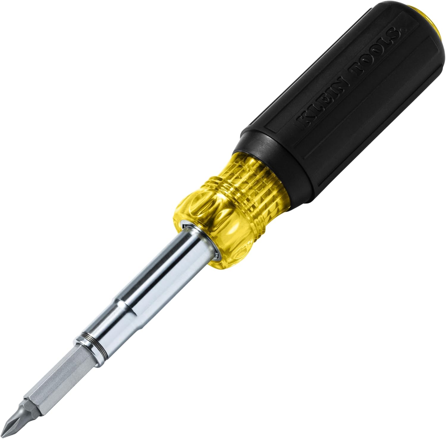 装配完成、使用黑黄手柄的 Klein32500MAG 手动螺丝刀。