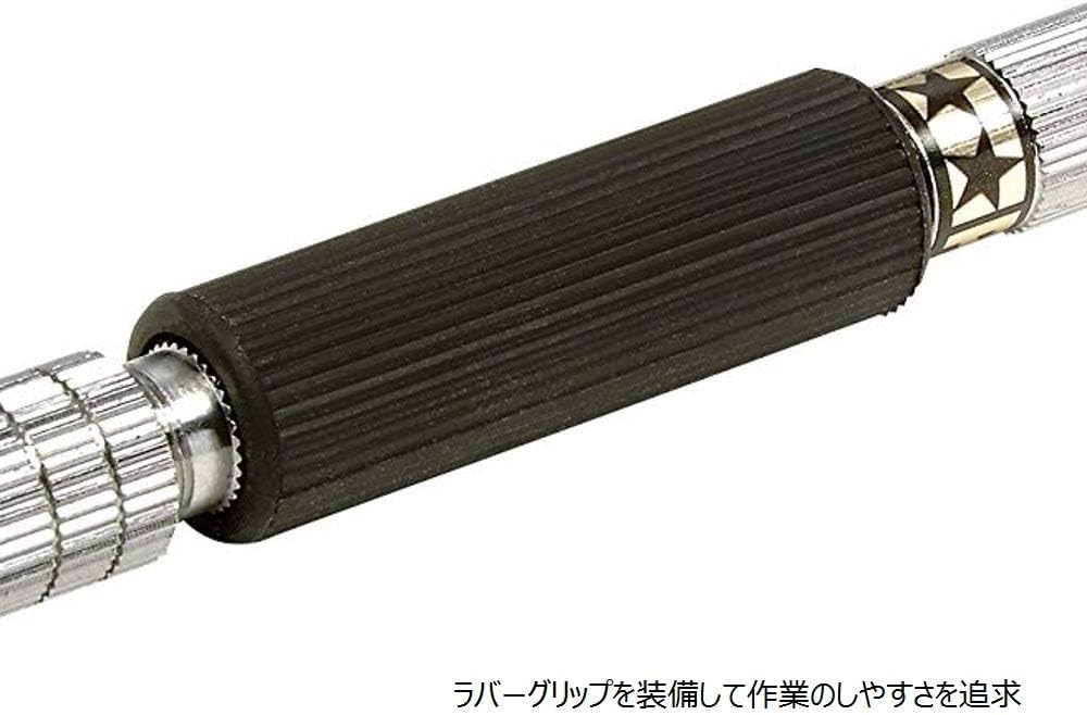 Close view of the ribbed black elastomer grip on the Tamiya 74112 pin vise
