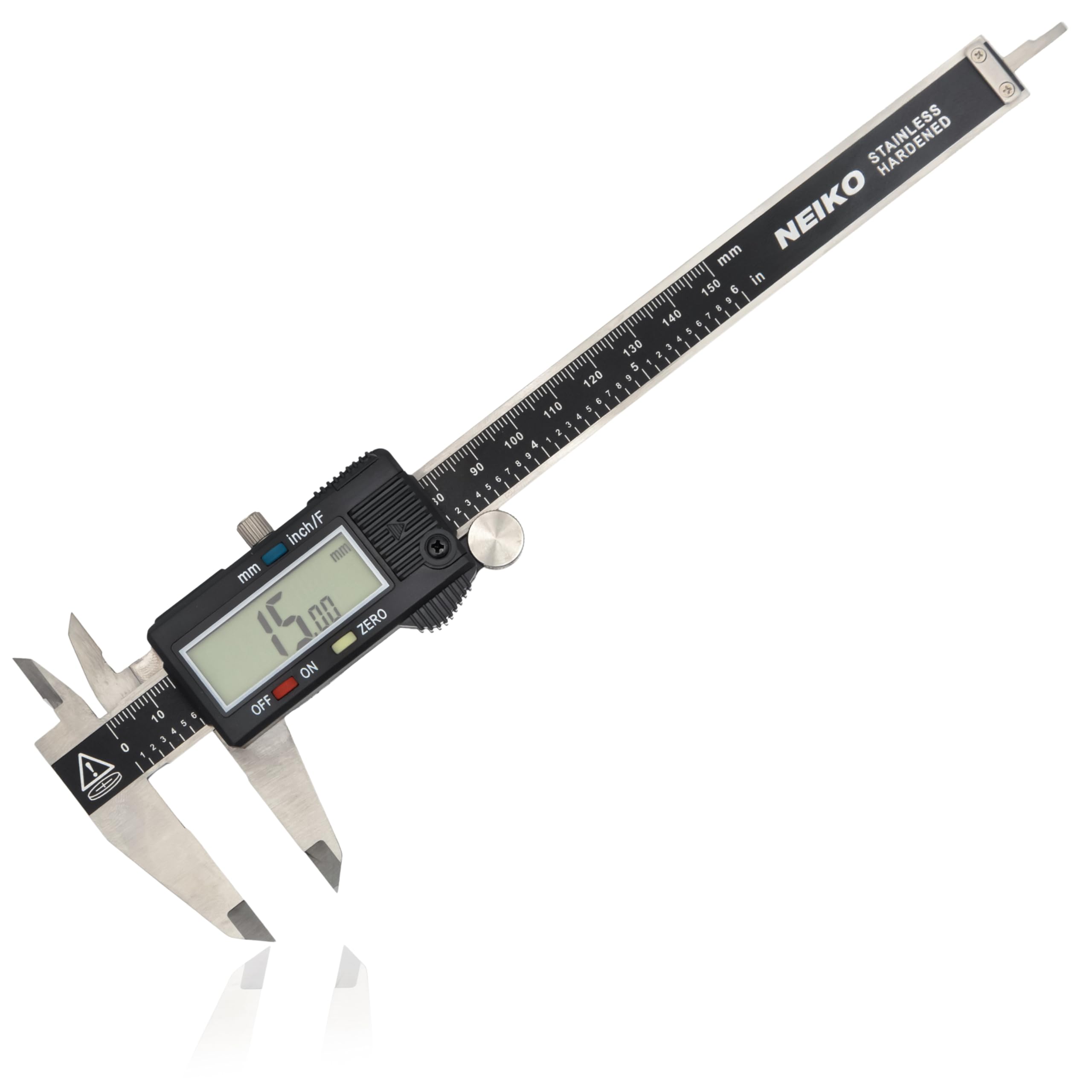 NEIKO 01407A electronic digital caliper / stainless steel / 0–6 inch and 0–150 mm / inch-fraction-millimeter / B000GSLKIW